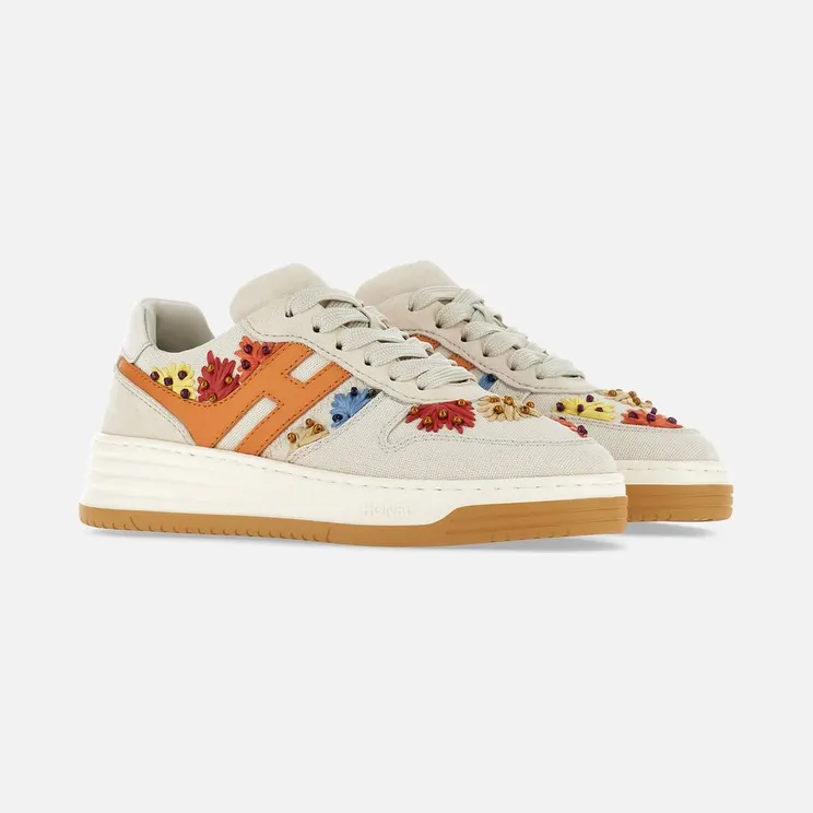 Sneakers Hogan H630 Ivory Orange Red (GYW6300EZ20S530TA5)