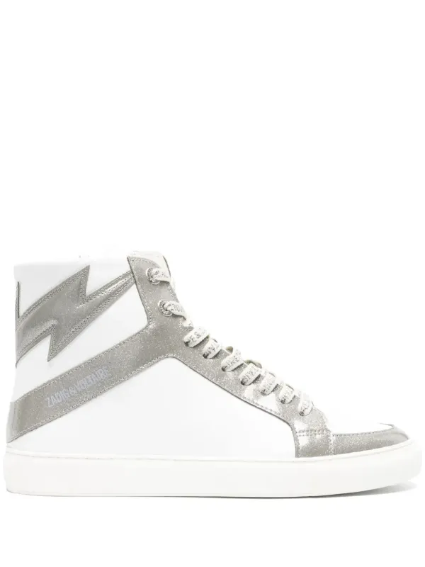 Zadig&Voltaire High Flash Infinity leren sneakers – Wit (SWSN00453)
