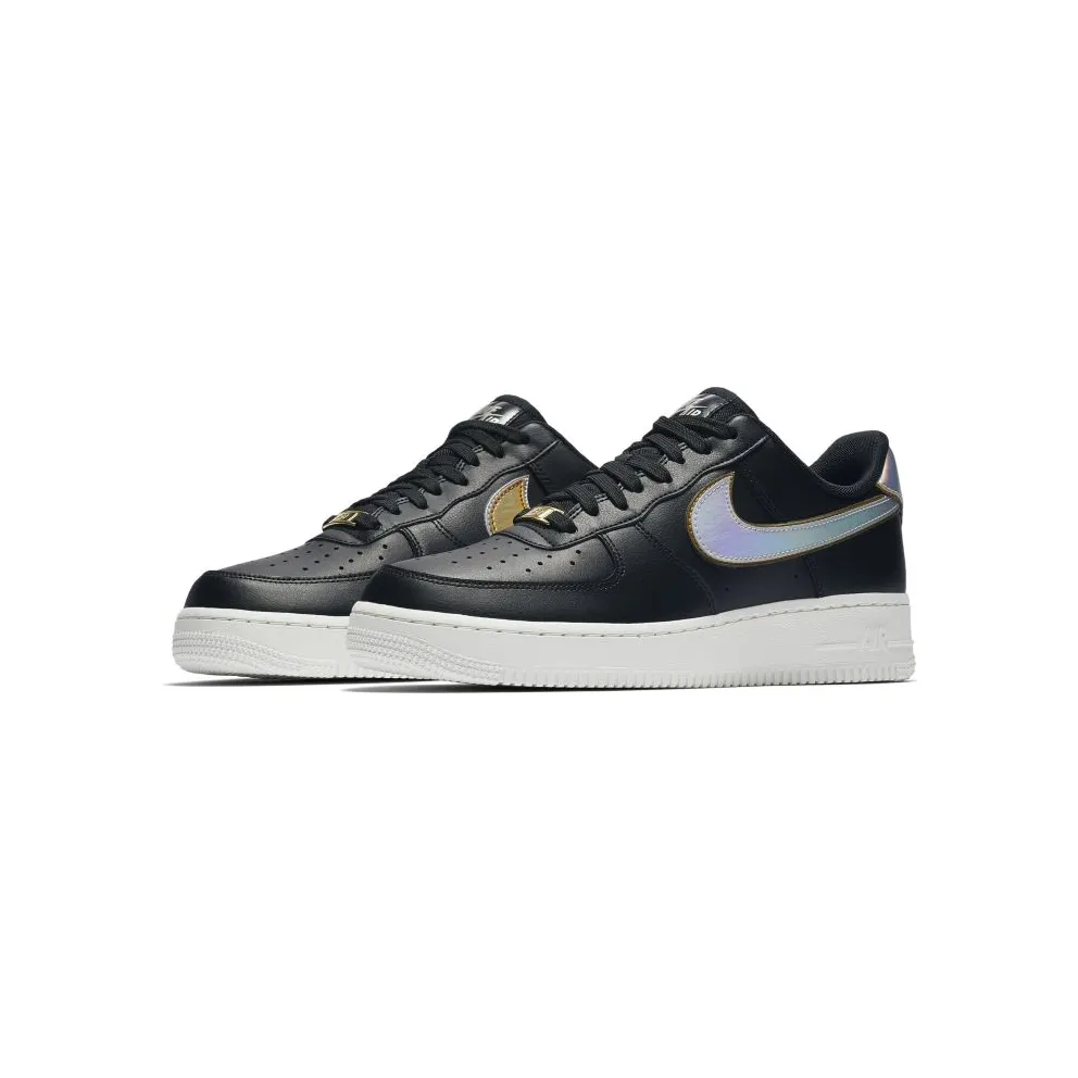 Nike Air Force 1 Low Metallic Swoosh Black (W) Black/Summit White-Metallic Gold-Metallic Platinum (AR0642-002)