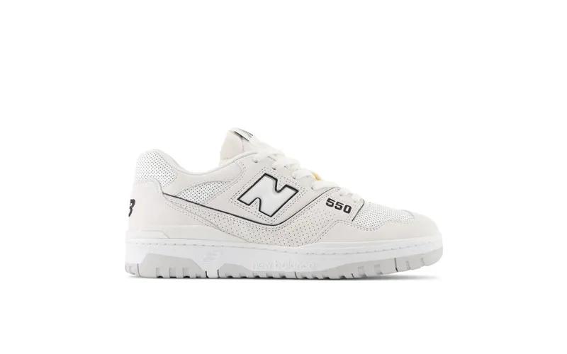 New Balance 550 White Perforated Leather Black (BB550PRB)