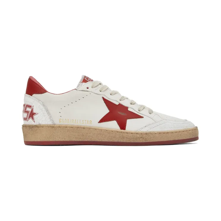 Golden Goose Ball-Star Low White Red (GMF00117.F000325.10275)