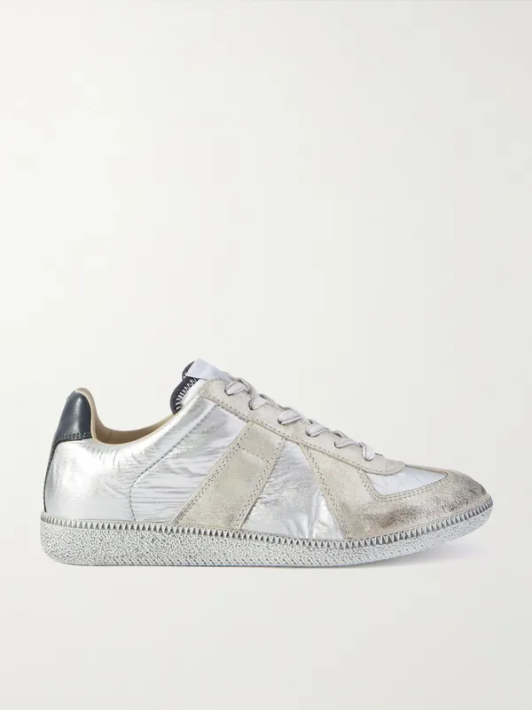 Maison Margiela Replica Leather-Trimmed Shell Silver (S97WS0083)