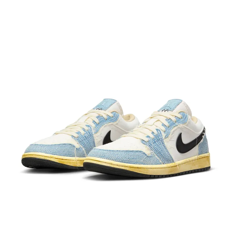 Air Jordan 1 Low SE Ashen Slate/Pale Ivory/Sesame/Black “Denim” (FN7670-493)