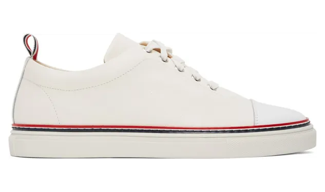 Thom Browne Off-White Straight Toe Cap Sneakers (MFD067B-00198)