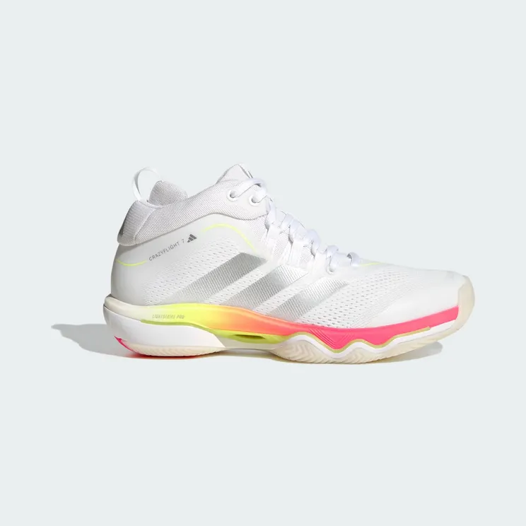 adidas Crazyflight 7 “Cloud White / Tech Grey Metallic / Solar Turbo” (KJ5666)