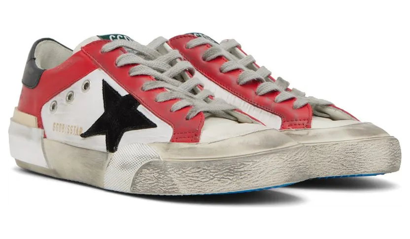 Golden Goose Red & White Super-Star Penstar Low-Top Sneakers (GMF00108.F002556.10435) (4)