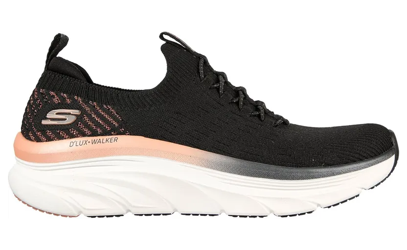Skechers Relaxed Fit: D’Lux Walker – Let it Glow Sneaker Zwart/Roos Goud