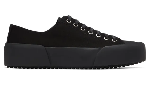 Jil Sander Black Canvas Sneakers (JI35545B_13173)