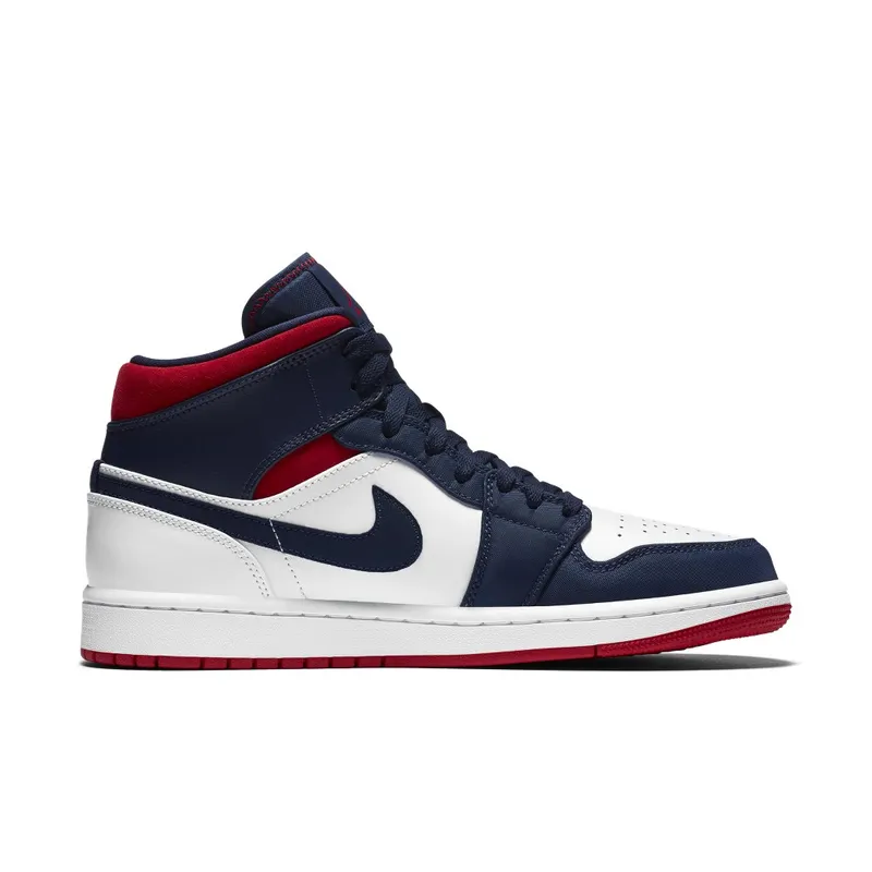 Jordan 1 Mid SE USA White/Varsity Red-Midnight Navy (852542-104)