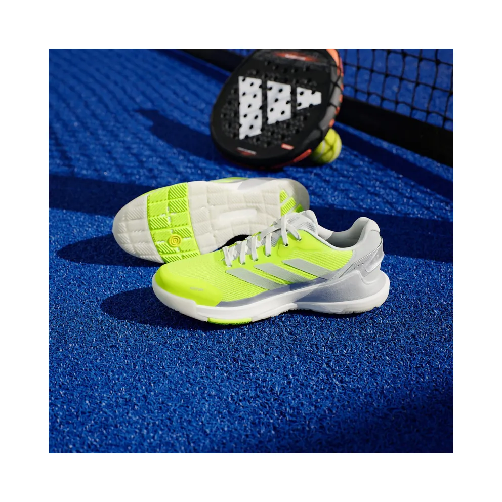 Adidas Crazyquick Lightstrike Padel Shoes Lucid Lemon / Silver Metallic / Wonder Silver (JR9326)