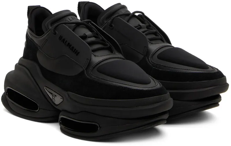 Balmain Black B-Bold Low-Top Sneakers (YM1VI277TPNS)