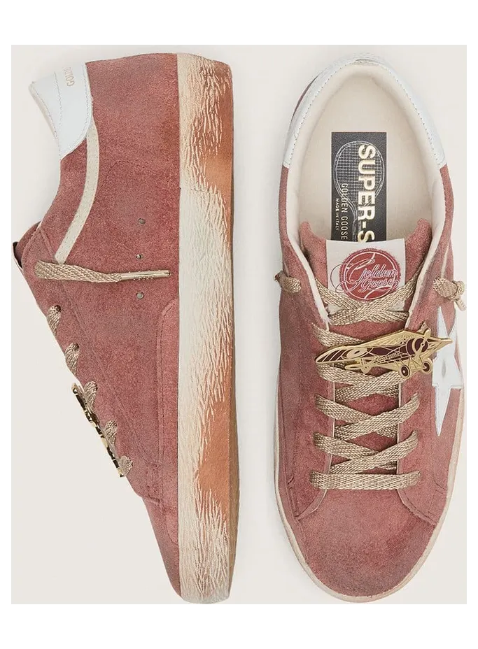 Golden Goose Women’S Super-Star In Rust Suede With Metallic Platinum Leather Star (GWF01002.F009213.40563) (3)