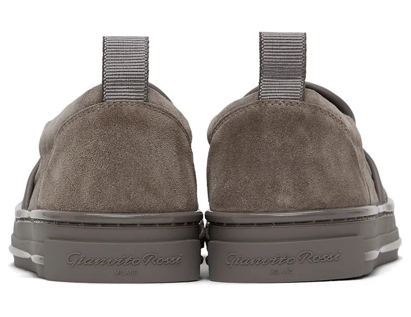 Gianvito Rossi Grey Suede Slip-On Sneakers (S25131-M1GRE-SUC) (4)