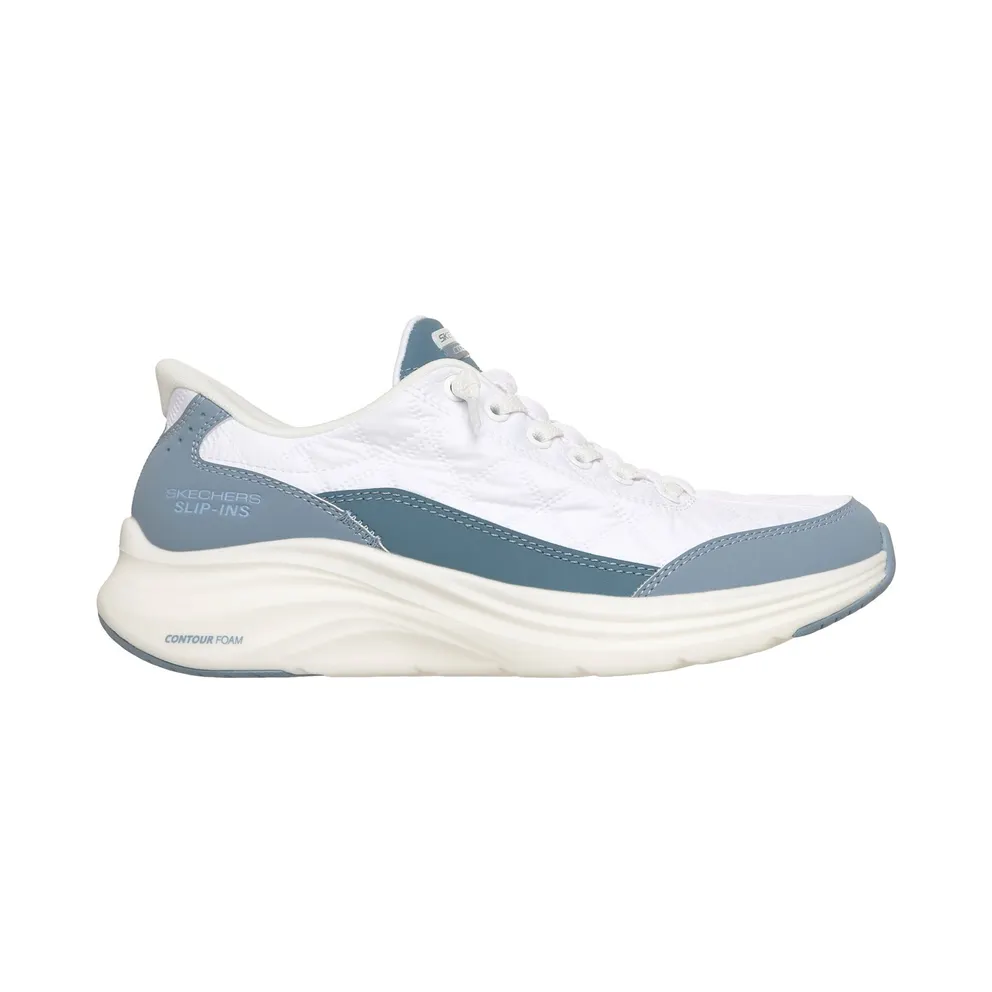 Skechers Slip-ins: Contour Foam Sneaker Weiß/Licht Blau