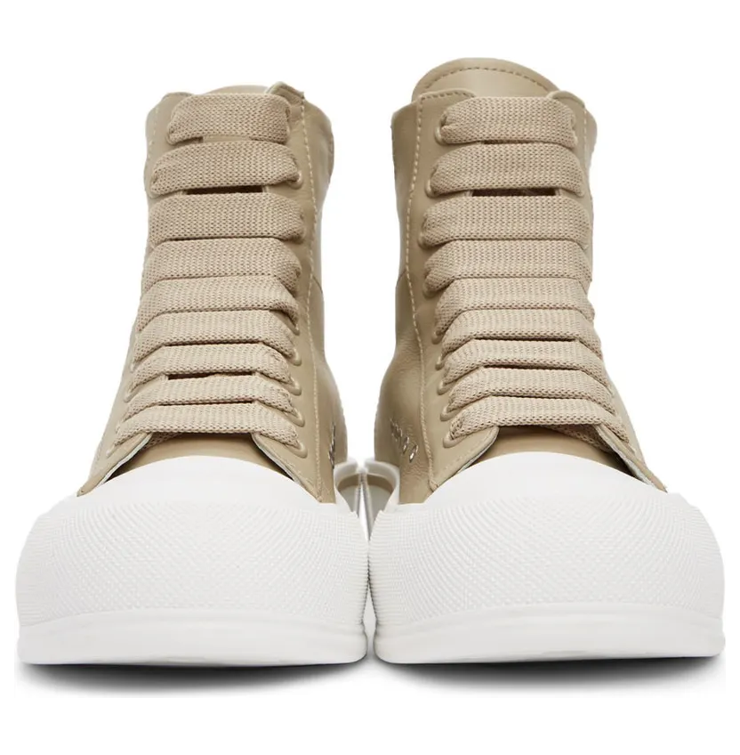 Alexander McQueen Beige High-Top Sneakers (682401WIB63) (2)