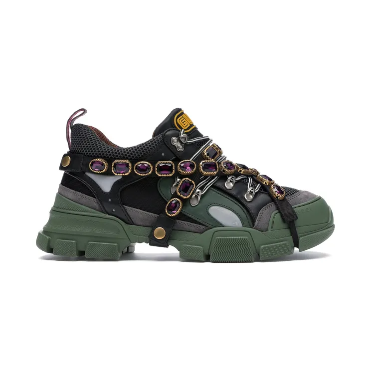 Gucci Flashtrek SEGA Green Removable Crystal