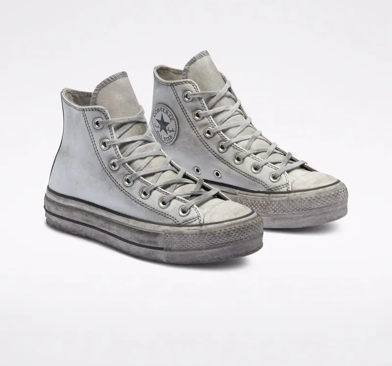 Converse Chuck Taylor All Star Leather Smoke Platform High Top (562909C)