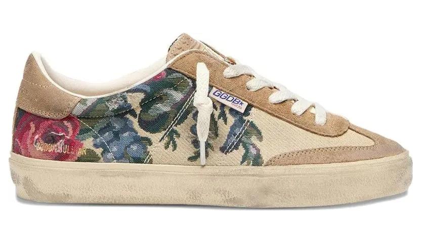 Golden Goose Soul-Star sneakers met bloemenprint – Beige (GWF00464F008076)