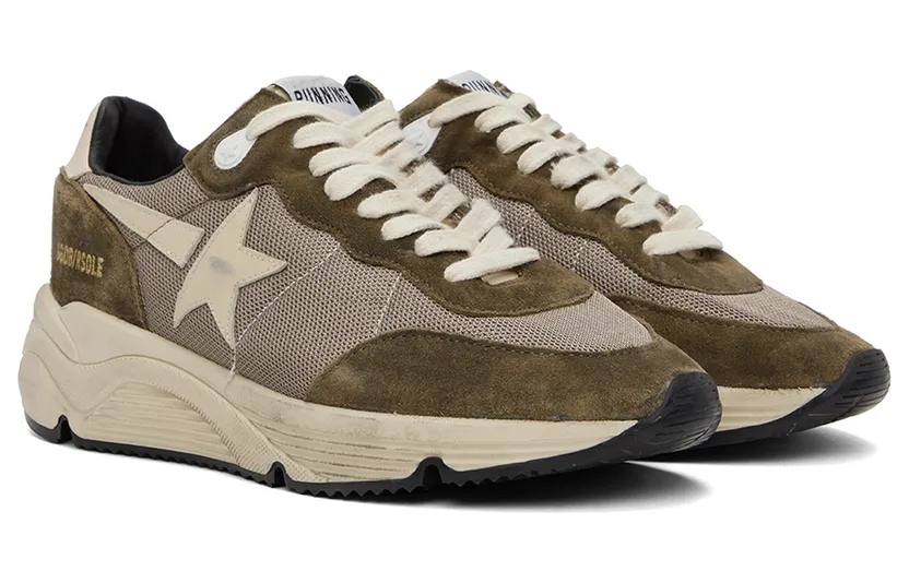 Golden Goose Khaki & Beige Running Sole Low-Top Sneakers (GMF00272.F003249.35812) (4)