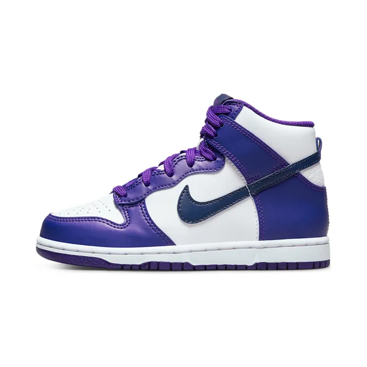 Nike DUNK HI (PS) “White / Electro Purple / Midnight Navy” (DH9753-100)