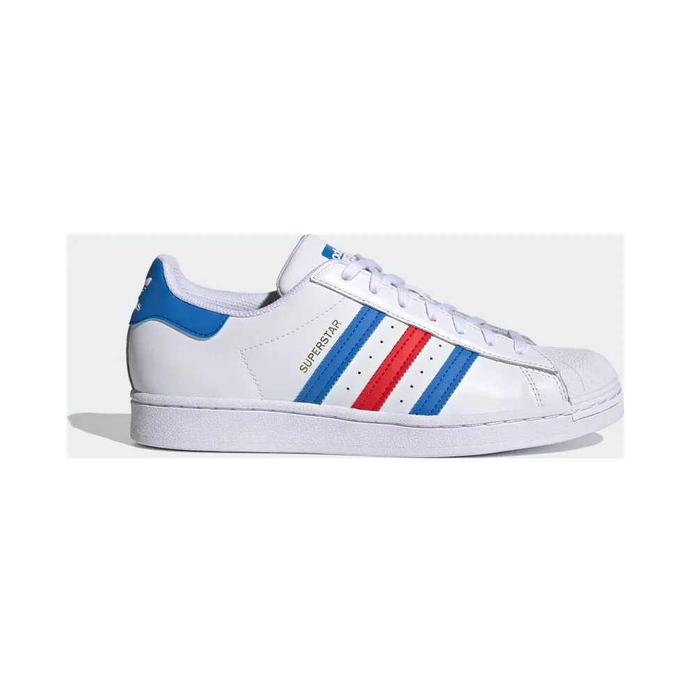 adidas Superstar Schuh Cloud White / True Blue / Gold Metallic (H68095)