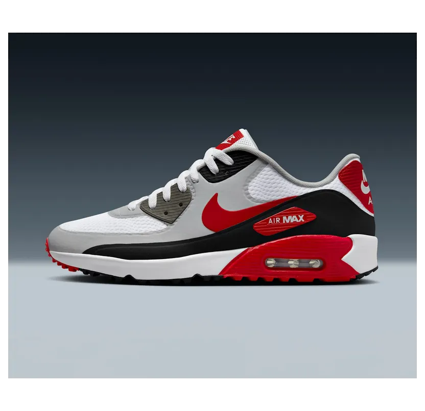 Nike Air Max 90 Golf “White / Black / Photon Dust / University Red” (DX5999-162)
