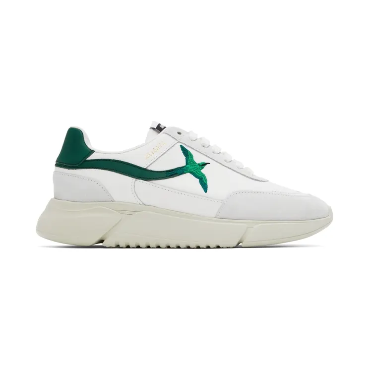 Axel Arigato White & Green Genesis Stripe Bee Bird Sneakers (35092)