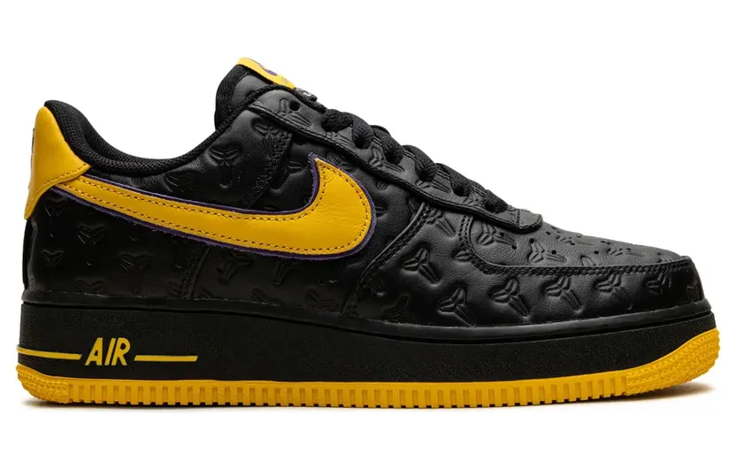 Nike x Kobe Bryant Air Force 1 Lakers Away Black/Varsity Maize/Varsity Purple “Black” (HV5122)