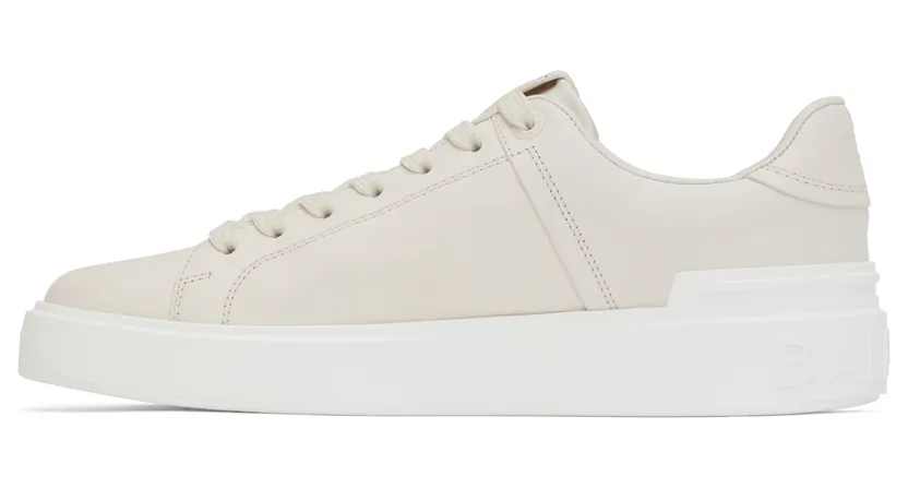Balmain White B-Court Low-Top Sneakers (YM1VI288LVTR) (3)