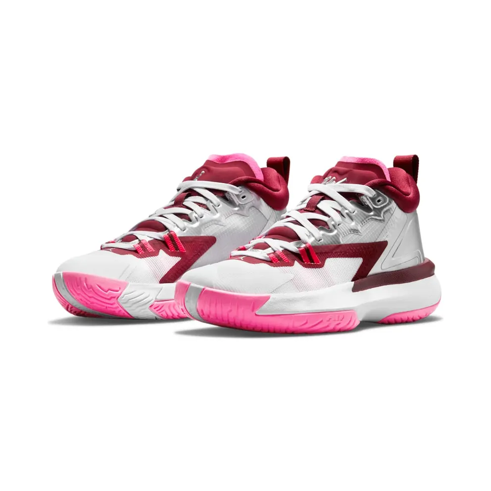 Jordan Zion 1 Marion (GS) “White / Hyper Pink / Dark Beetroot / Metallic Silver” (DA3131-100)