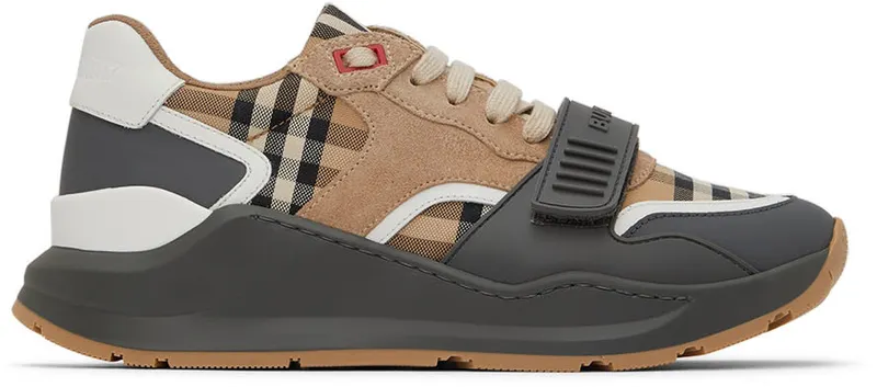 Burberry Gray Ramsey Check Sneakers (8056919)