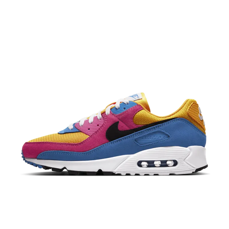 Nike Air Max 90 Multicolor Suede Yellow/Blue-White (CJ0612-700)