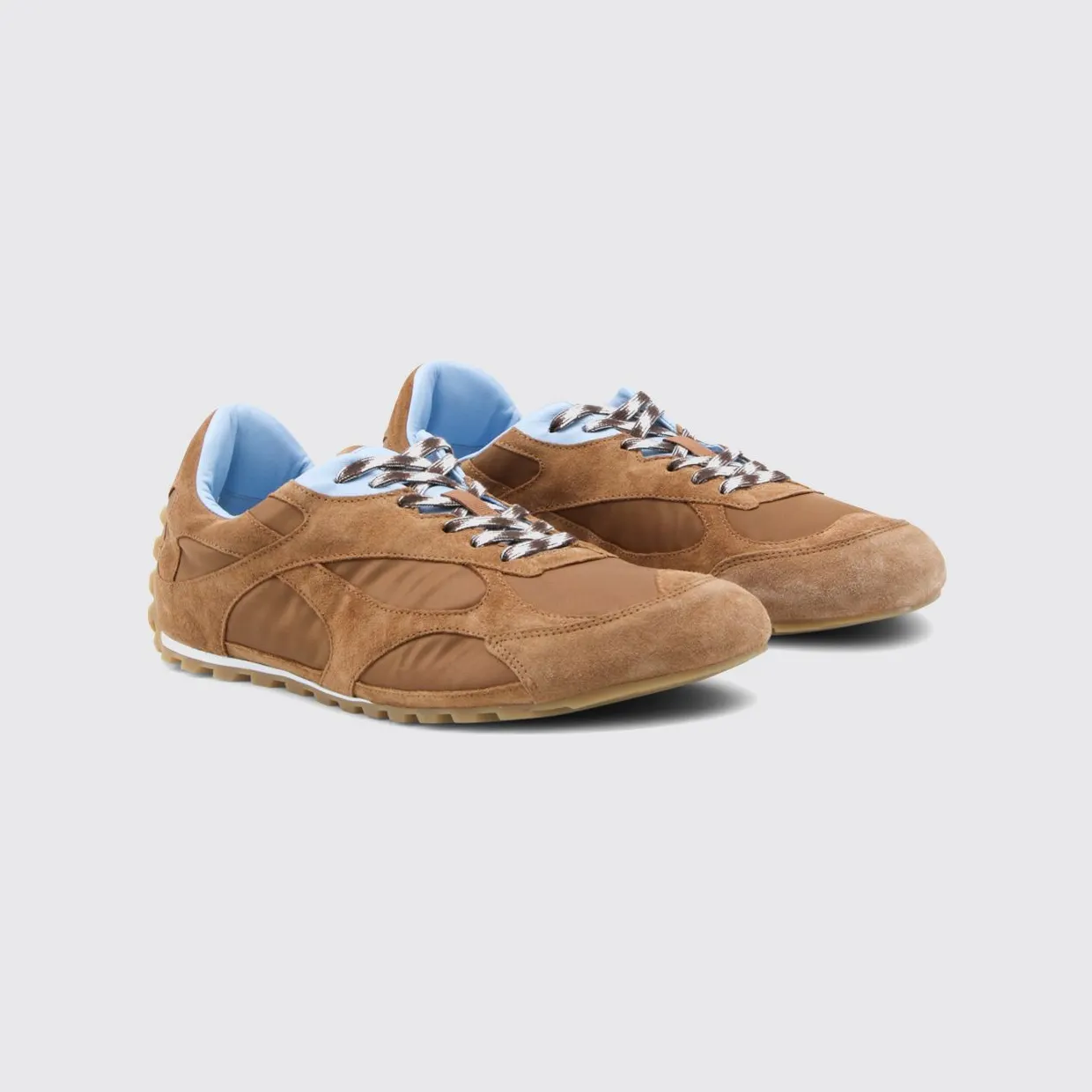 Bottega Veneta Orbit Flash Suede and Nylon Sneakers Amber (838373V3MS22589)