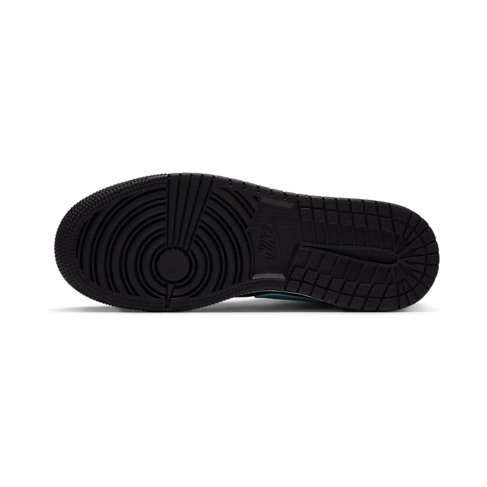 Jordan 1 Mid Grey Aqua (GS) Black/Light Aqua-Dark Smoke Grey (554725-063)