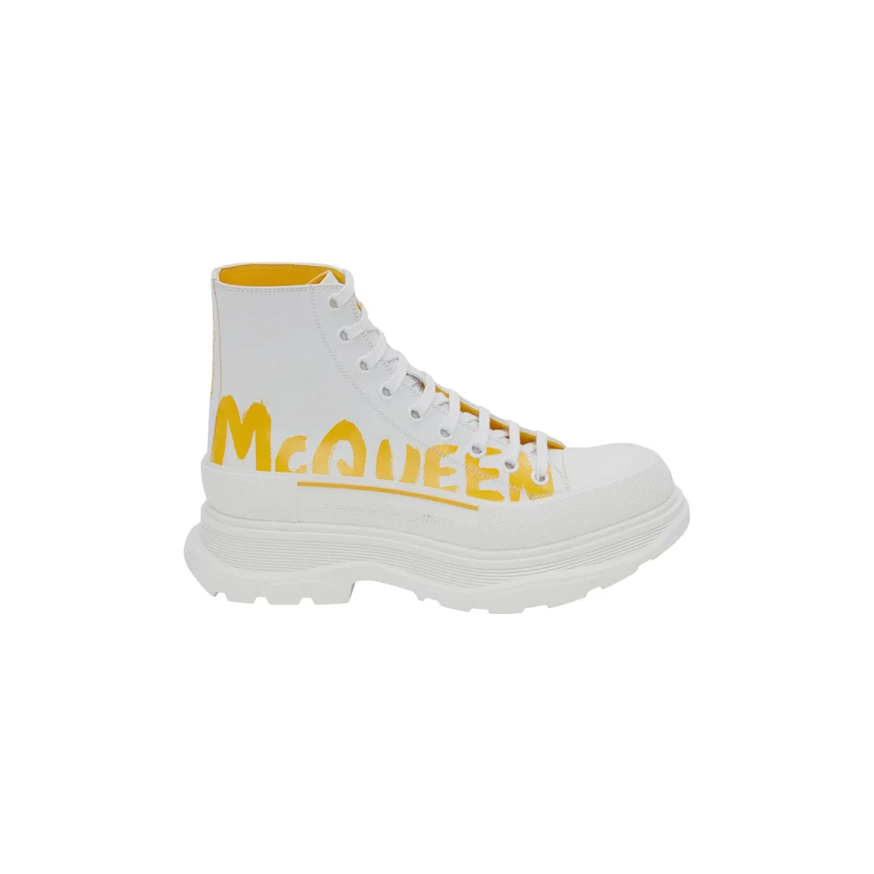 Alexander McQueen Tread Slick Boot Graffiti White Yellow Pop (711109WIAT69429)