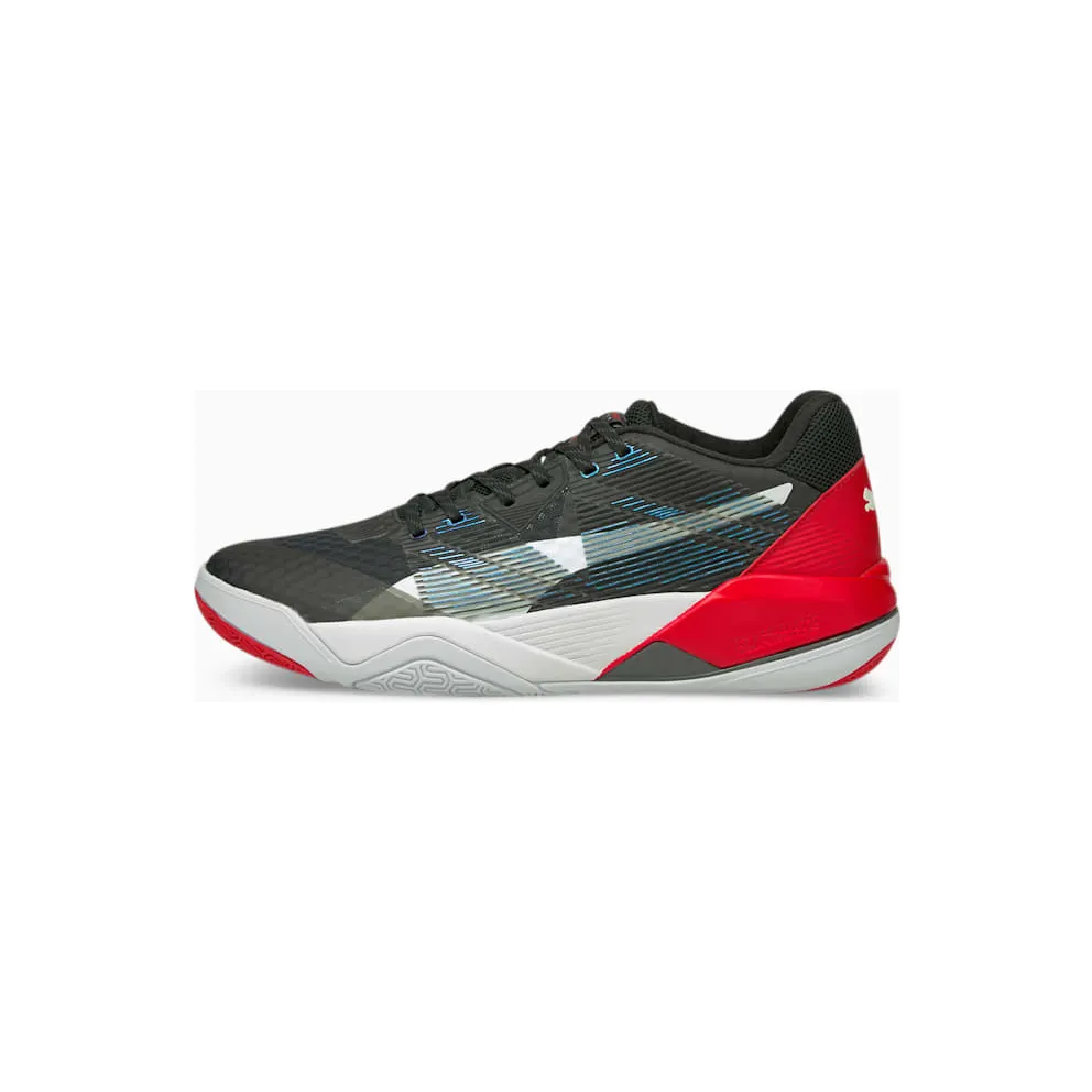 Puma Eliminate Power Nitro Handball Shoes White/Black/Red (106460-01)