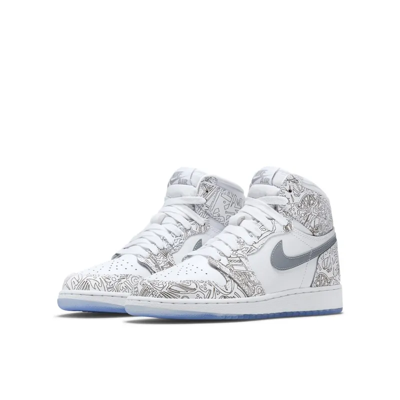 Jordan 1 Retro Laser (GS) White/Metallic Silver (705290-100)