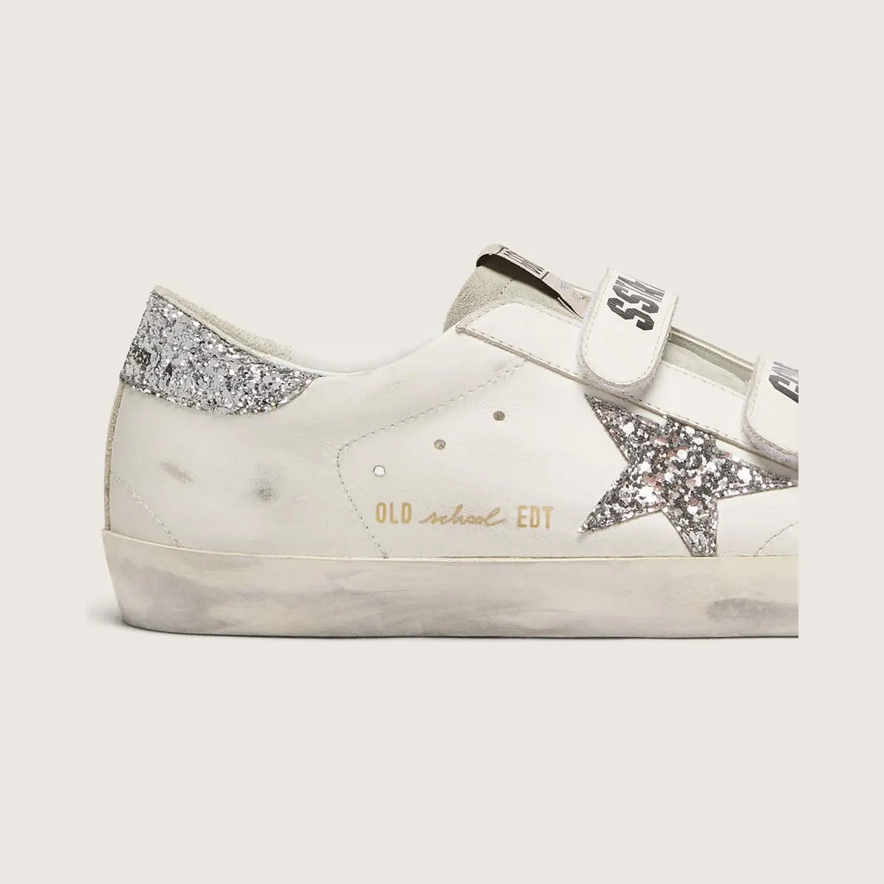 Golden Goose Women’S Old School With Silver Glitter Star And Ice-Gray Suede Tongue (GWF00111.F005122.10273) (4)