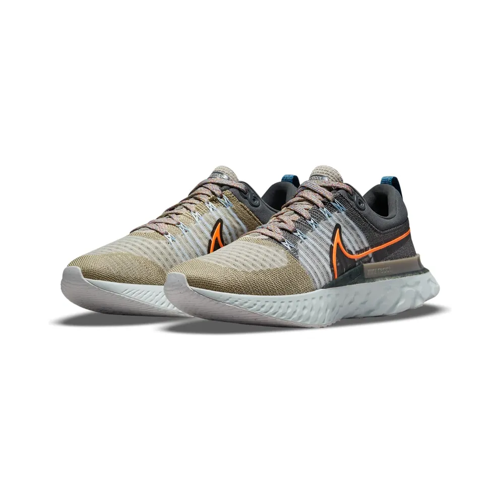 Nike React Infinity Run Flyknit 2 Light Bone Grey Orange (DC4577-001)