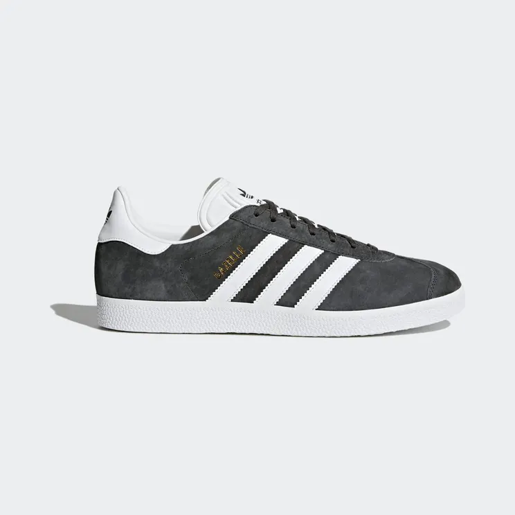 adidas Gazelle “Dark Grey Heather / White / Gold Metallic” (BB5480)