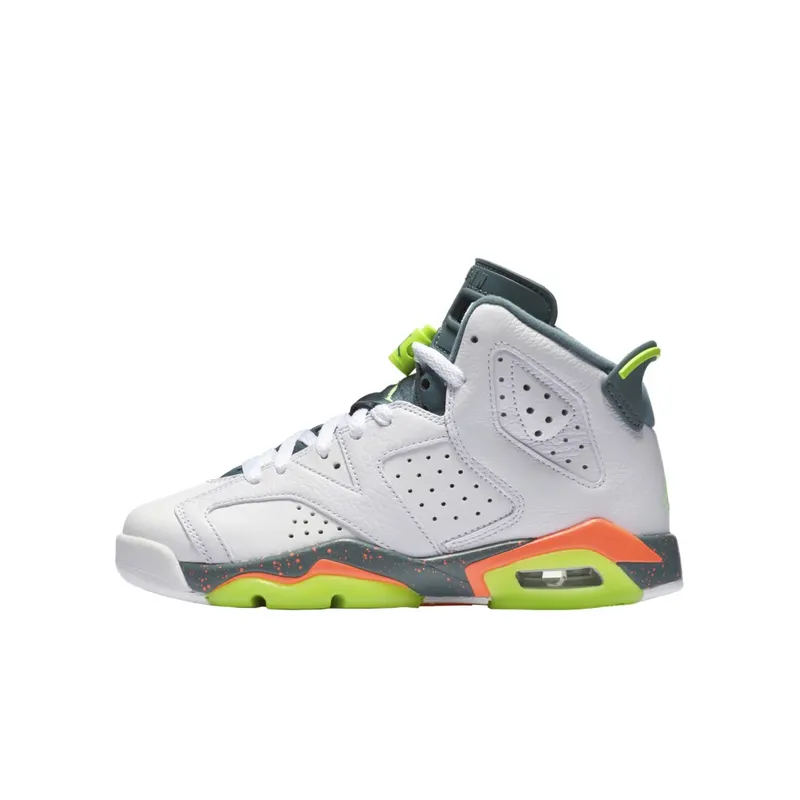 Jordan 6 Retro Bright Mango (GS) White/Ghost Green-Hasta-Bright Mango (384665-114)