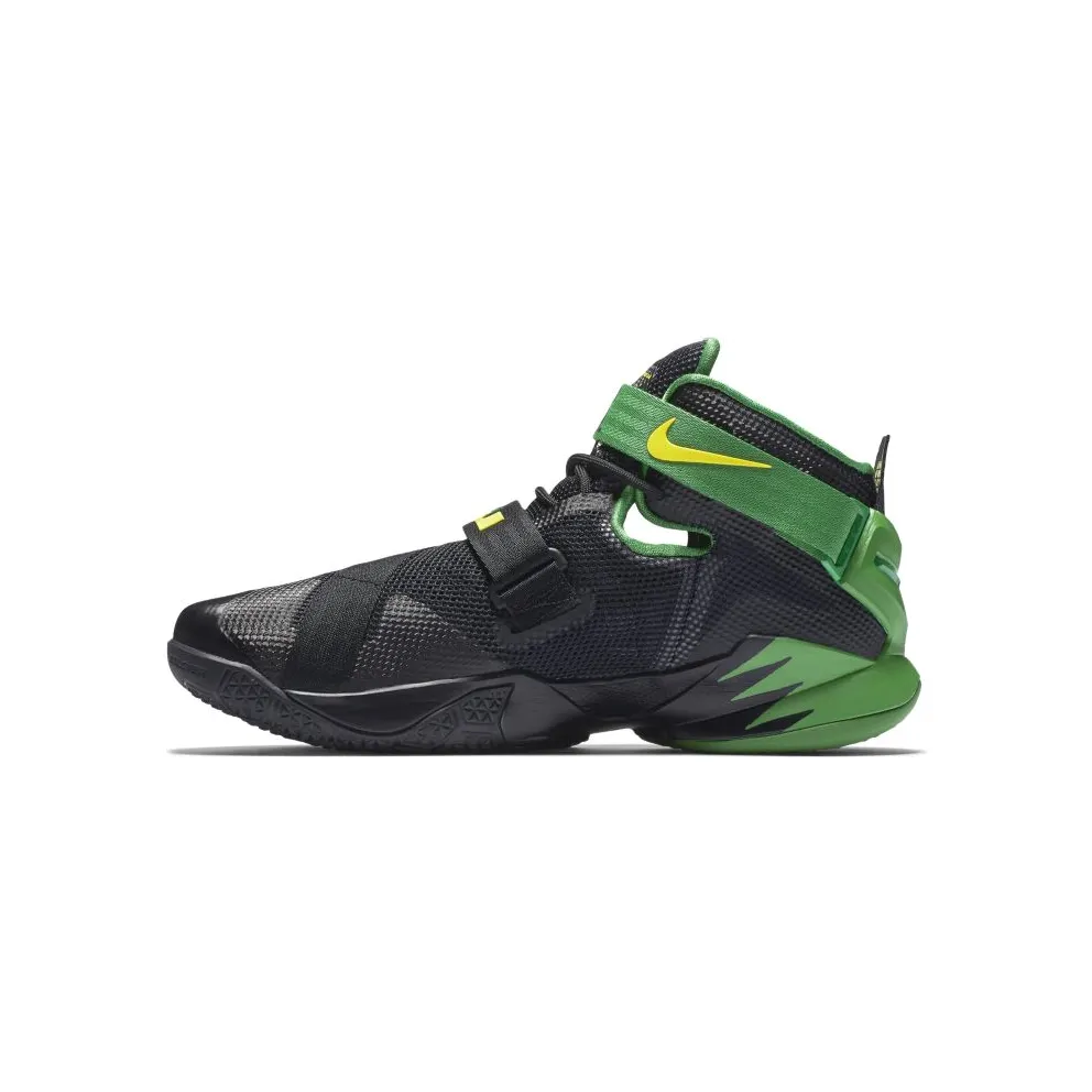 Nike LeBron Zoom Soldier 9 Oregon Black/Yellow Strike-Apple Green (749490-073)