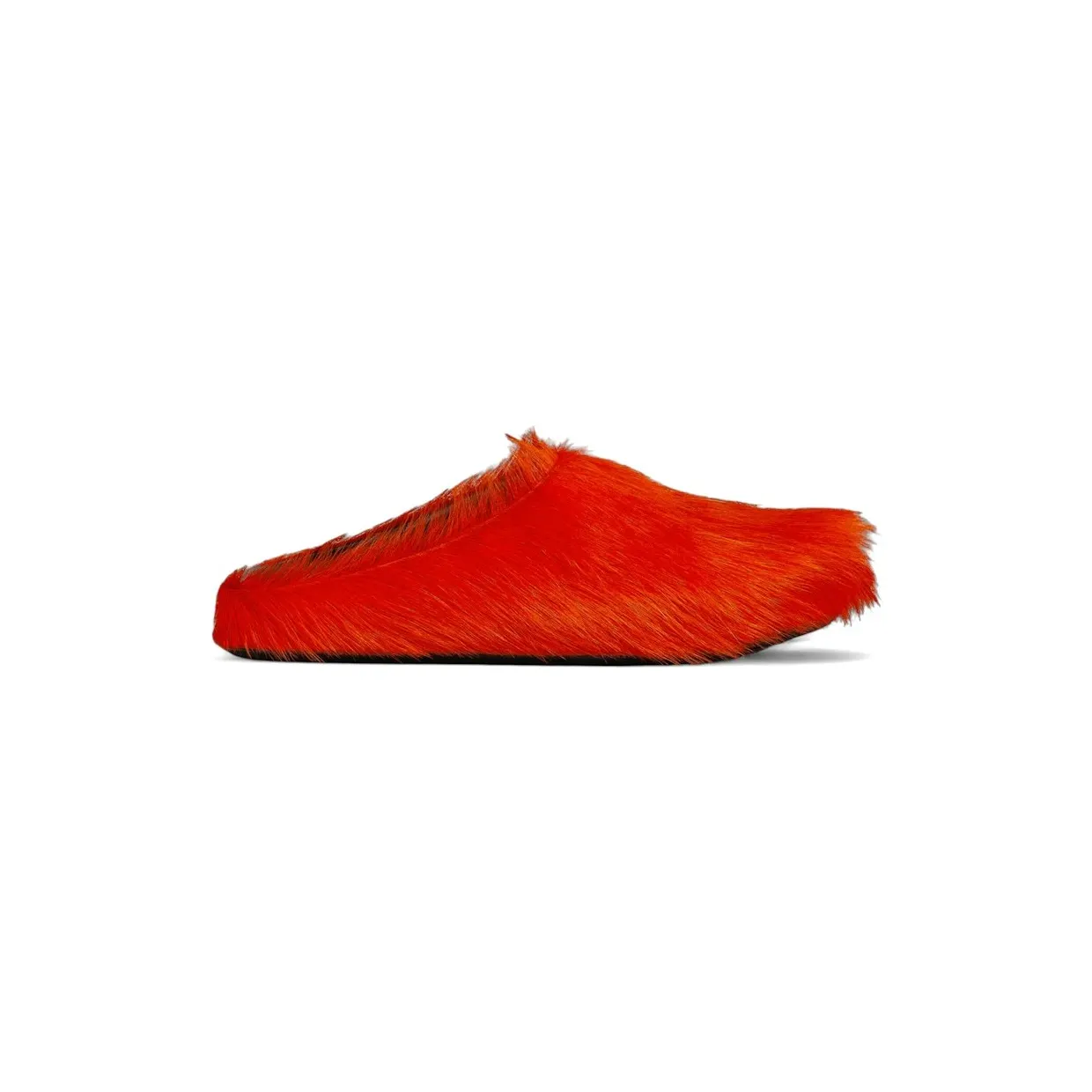 Marni Long Hair Calfskin Fussbett Sabot Mule Orange (SBMR000600P412200R35) (2)
