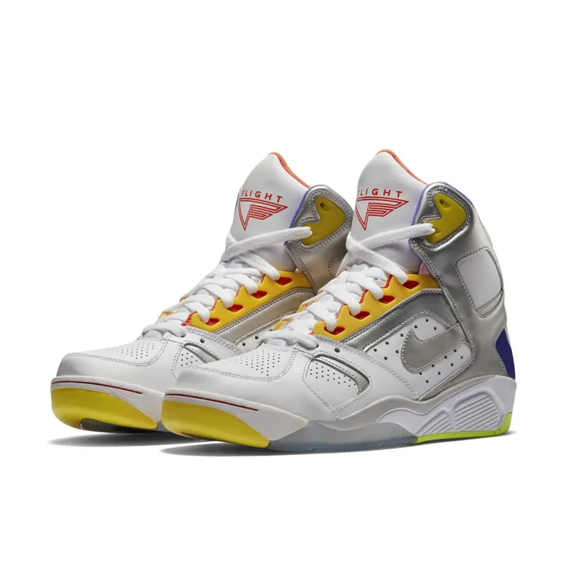 Nike Air Flight Lite High White/Metallic Silver-Hyper Grape White/Metallic Silver-Hyper Grape (329984-100)