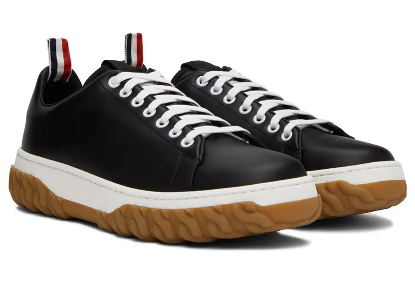 Thom Browne Grey Cable Knit Sole Court Sneakers (MFD231B-05584) (4)