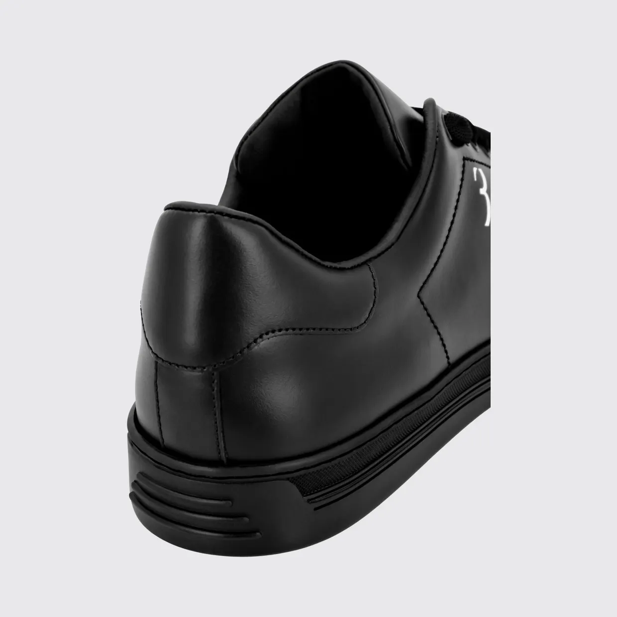 Billionaire Smooth Leather Low-Top Sneakers with Printed Logo and Padded Ankle Black (RABSMSC3792BLE029N02) (2)