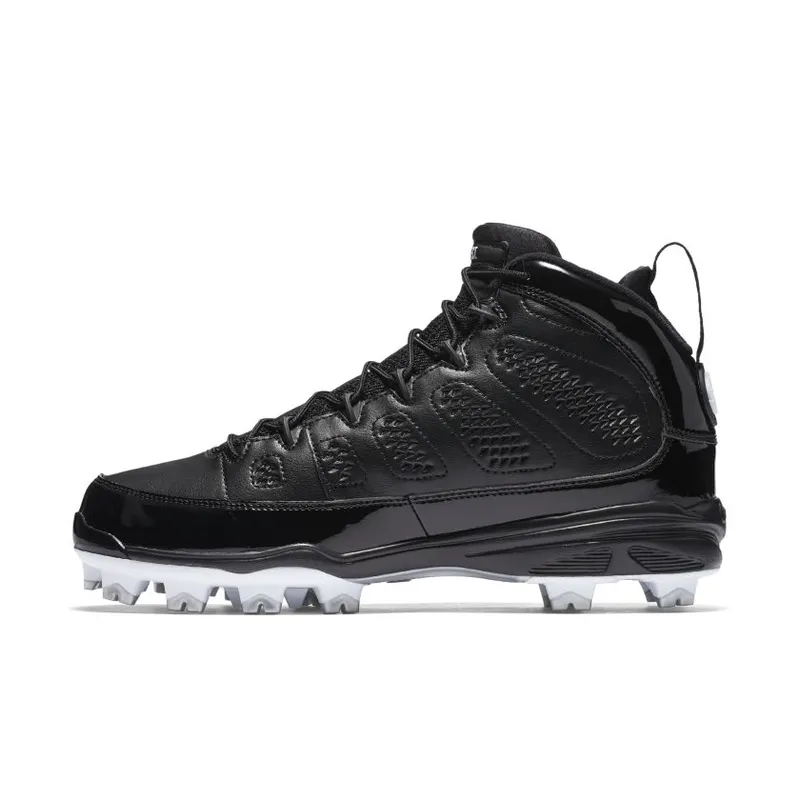 Jordan 9 Retro MCS Cleat RE2PECT Black Black/White-Metallic Silver-White (AA1264-011)