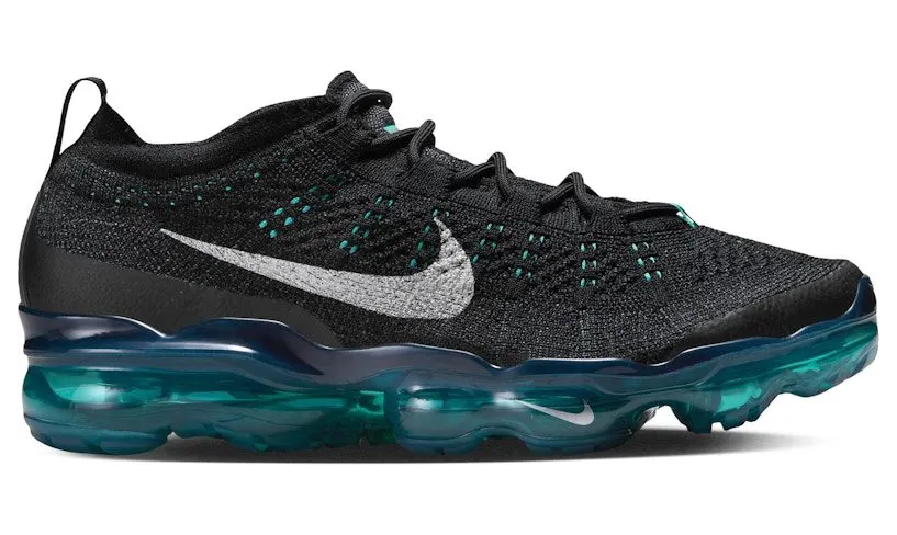 Nike Air VaporMax 2023 Flyknit Black Rapid Teal Aquamarine Metallic Silver (DV6840-004)