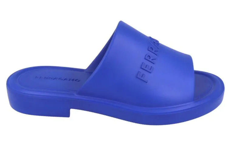 Ferragamo Giuneva Logo Embossed Slides Blue (021678-763221-M)