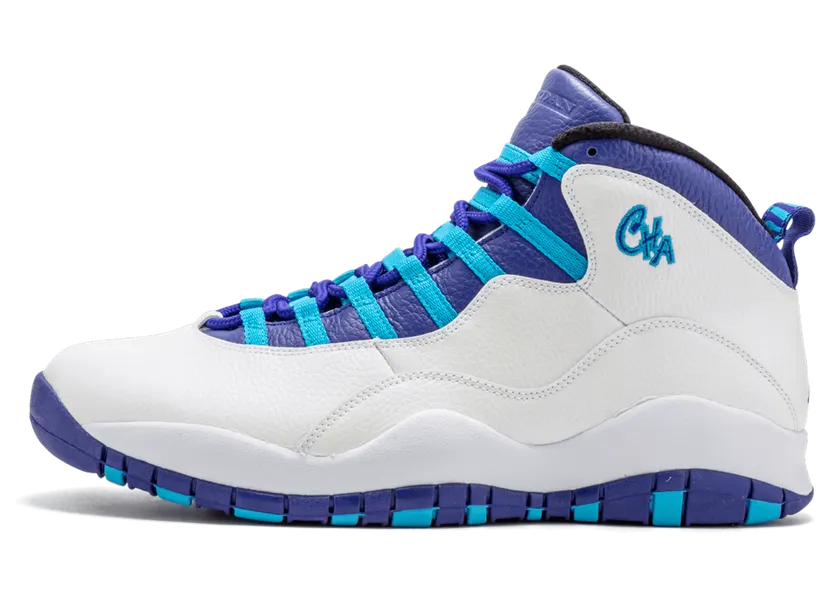 Air Jordan 10 Retro ‘Charlotte Hornets’ White/Light Purple (310805-107)
